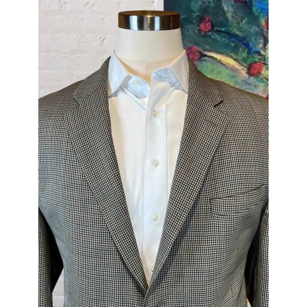 Ralph Lauren LRL Mens 52R Brown Houndstooth Casual Blazer Sport Coat - Picture 5 of 15